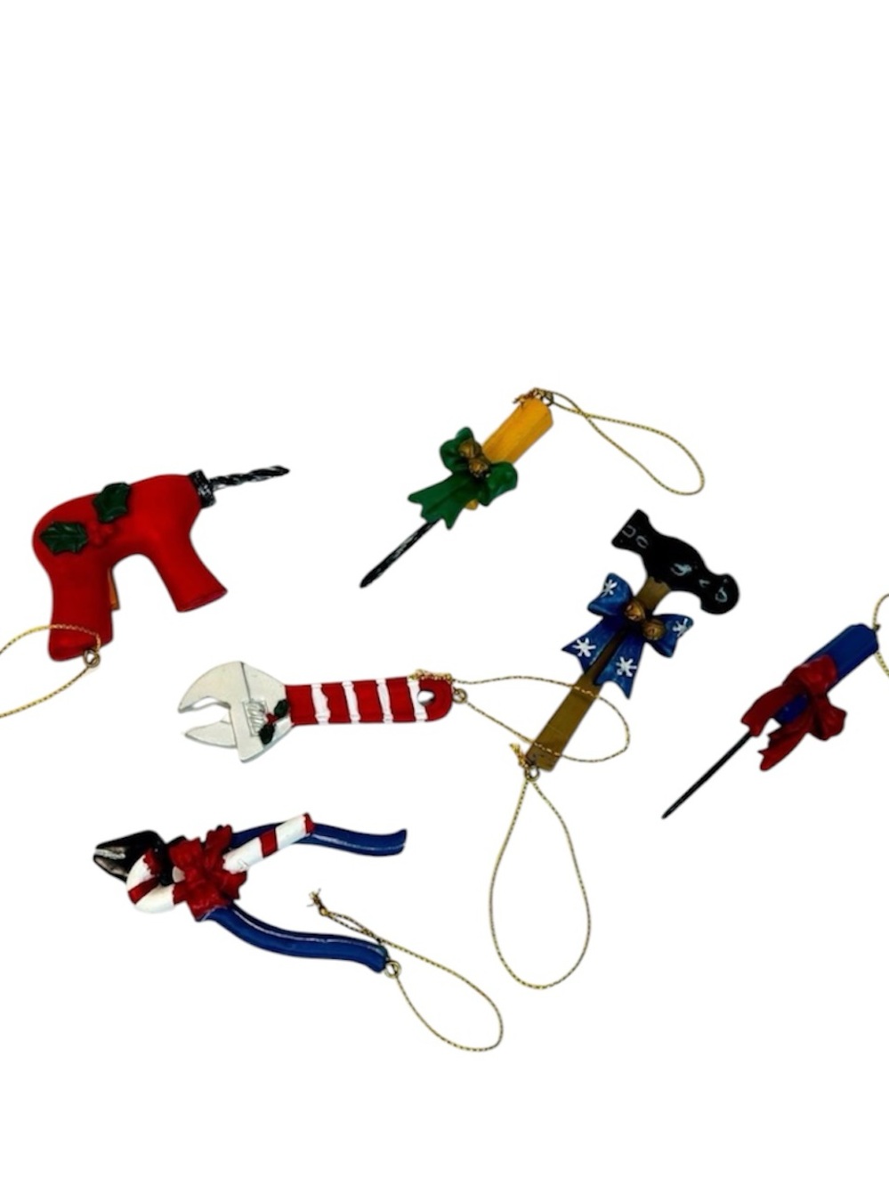 Department 56 Mini Construction Tools Christmas Ornaments Lot of 6 Hand Tools